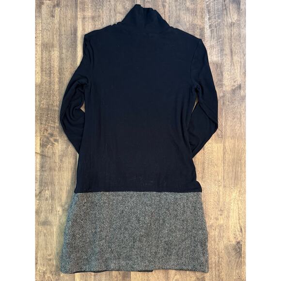 Theory Brand Mini Dress Turtleneck Tweed Wool Long Sleeve Black Women's Small - Picture 9 of 9
